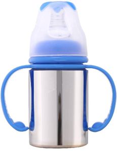 BABY STEEL FEEDING BOTTLE 150ML WITH HANDLE