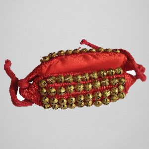 Handmade 4 line Indian Kathak Classical Dance Cloth Brass Ghungroo Pads