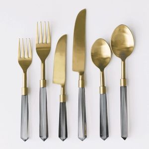 lucite smoke cutlery set