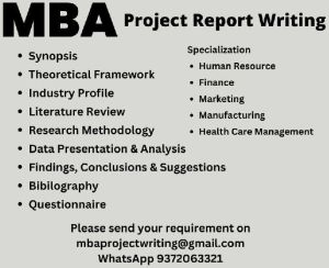 MBA Project Report Writing