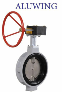 Aluminium butterfly valve gear operated