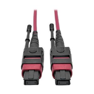 12 Fiber Mpo Trunk Cable Female Push-Pull Om4 Multimode Pink Color Cable