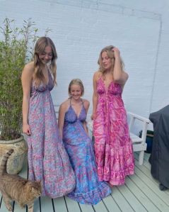 Boho silk maxi dress