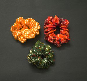 Cotton Bandhej scrunchies