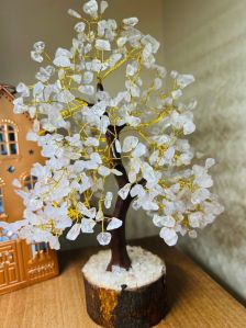 white natural clear quartz tree