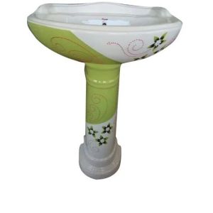 Floral Printed Wash Basin