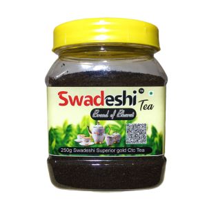 250g Swadeshi Superior Gold Ctc Tea Jar Swadeshi Tea Brand Of Bharat Best Superior Gold Tea