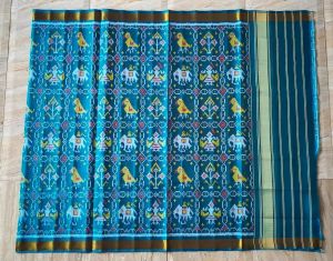 Single ikat patola handloom dupatta pure mulberry silk