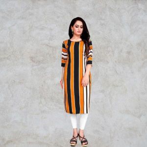 brown line kurti