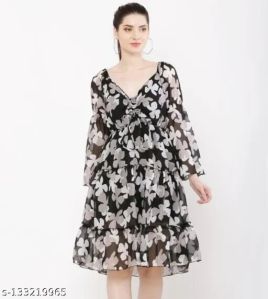 Flower Print One Piece Dress