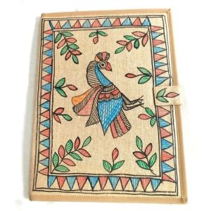 Peacock Printed Jute File Folder