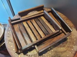 Wooden Serving Tray Set