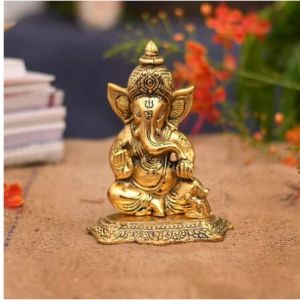 Gold plated ganesha idol