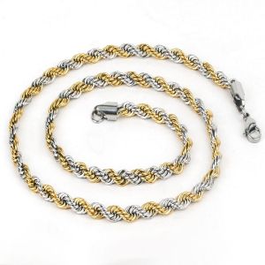 Two Tone Rope Chain Necklace