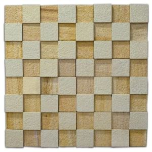 Teak and Mint Mosaic Natural Stone Wall Cladding