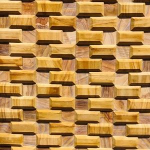 Teak Mint Stone 3D Bhuj Wall Stone Cladding