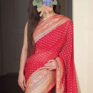 Semi Georgette silk Banarasi saree 5