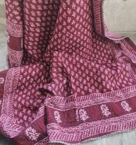 Red Bagru Printed Quilt