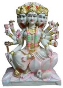 White Marble Gayatri Mata Statue