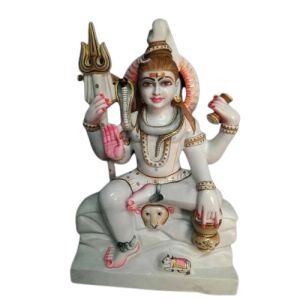 White Marble Mahadev Statue