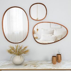 Pebble Shaped Wall Mirror Set of 3