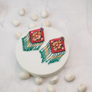 Seed Beads Handmade Embroidered Earrings