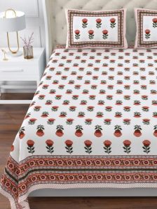 Saffron Cotton Bed Sheet