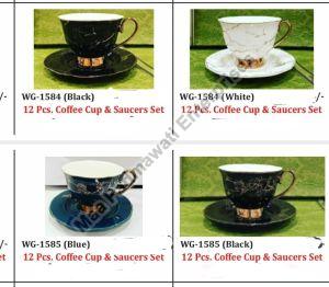 Ceramic Coffee Cup Saucer Set of 12 Pcs