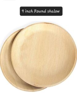 9 Inch Round Shallow Biodegradable Palm Leaf Plate