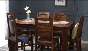 Sherlock Solid Wood 6 Seater Dining Table Set