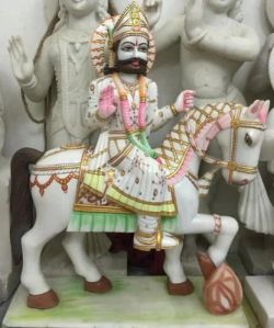 White Marble Baba Ramdev Statue