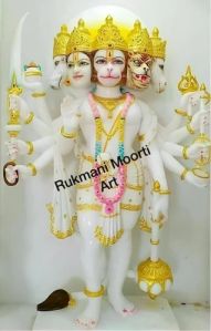 White Marble Panchmukhi Hanuman Statue