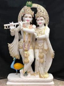 Worship Marble Radha Krishna Statue