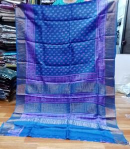 Tussar Silk Bagru Printed Sarees