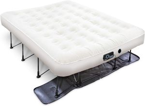 Ivation ez-bed inflatable mattress with frame & rolling case iv-iaezbqa120bg