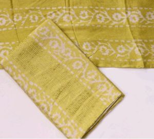 Mirror Khatli Work Cotton Unstitched Batik Bandhani Suits