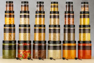 24 Piece Big Black Line Printed Pet Jar Set