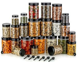 24 Piece Big Printed Pet Jar Set