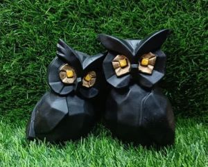 Resin Owl Couple Sculpture