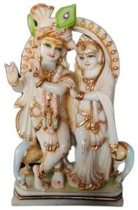 White Marble Radha Krishna Statue