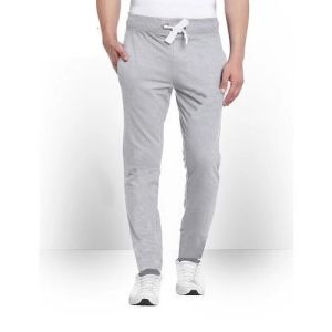 Grey Cotton Mens Plain Track Pant