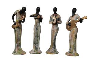 Resin Musical Lady Statue Set