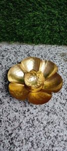 Metal Gold powder polished flower Diya