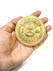 Brass Calendar Pocket Compass