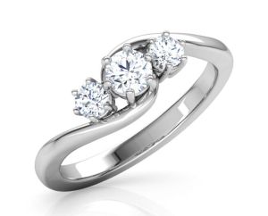 Solitaire Silver Diamond Ring