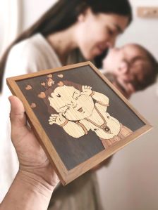 Cute Krishna Wood Frame