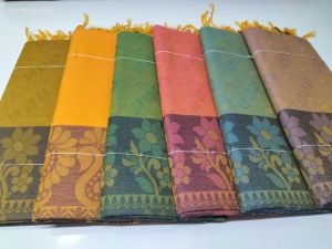 Embossed cotton saree