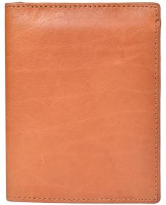 Three Fold Tan Brown Leather Wallets