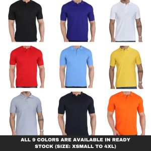 PLAIN ROUND NECK POLO POLYESTER T-SHIRTS (100% DULL POLYESTER)
