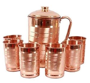 Silver Touch Copper Jug Set